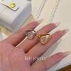 Leidy high-end new Chinese style minimalist natural water foam jade s925 silver water foam high ice and high transparency ring