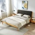 Huayi Bắc Âu giường gỗ sồi cứng 1,5 mét 1,8 mét giường đôi đệm mềm giường chính nội thất phòng ngủ ngân sách - Giường