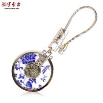 Chinese characteristics study abroad small gift creative blue and white porcelain wind keychain small gift pendant Tourist souvenir