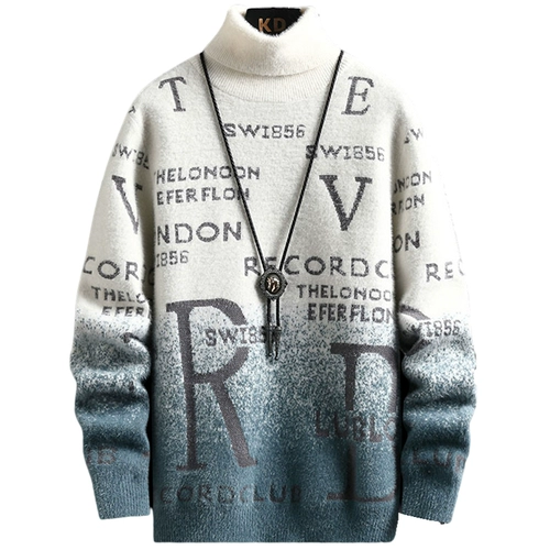 Цветной демисезонный свитер, приятная телу трикотажная рубашка, градиент, увеличенная толщина