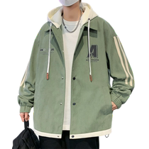 Removable hood jacket for men spring and autumn trendy casual jacket for men handsome and versatile 2024 new youth jacket