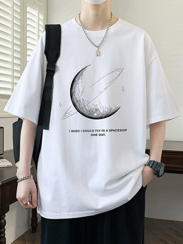 Мужская хлопковая летняя футболка с коротким рукавом для отдыха, большой размер, свободный крой, круглый воротник