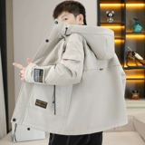 Осенняя куртка, утепленная мужская демисезонная толстовка с капюшоном, подходит для подростков