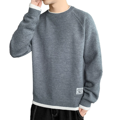 Демисезонный свитер, утепленный шерстяной трикотажный лонгслив