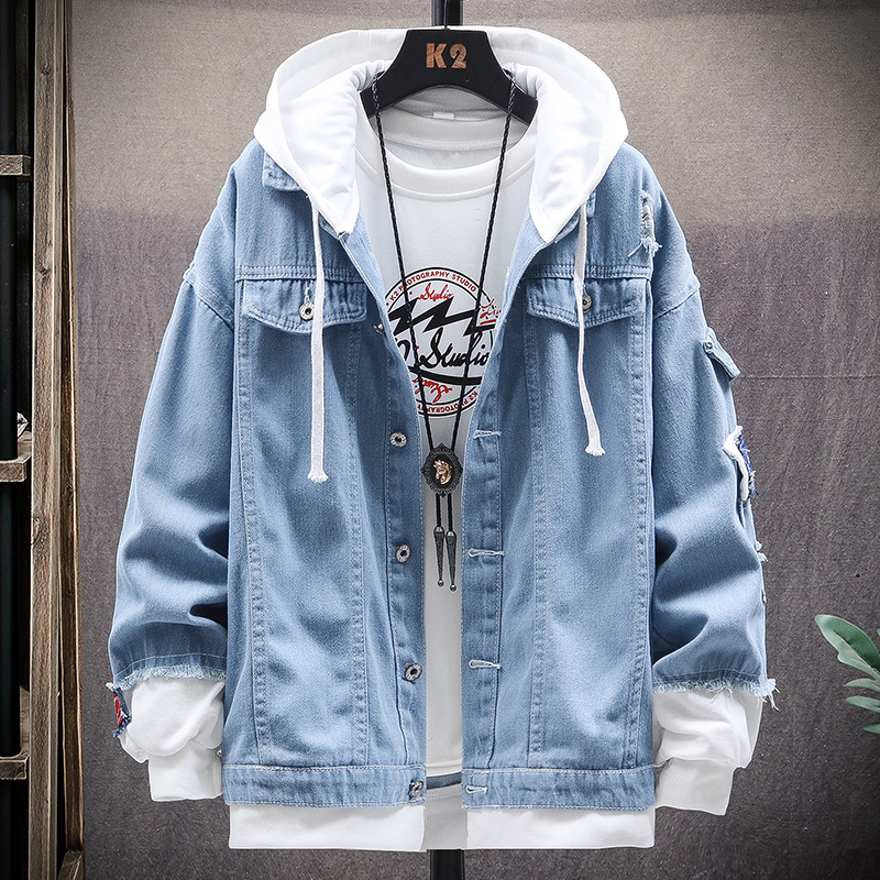 Denim Jacket Men's Summer Han Edition Trend Tide Card Spring Autumn style jacket Men's casual handsome young student clothes