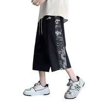 Mens summer new trendy brand loose national style shorts for teenagers new Chinese style casual sports eight-point pants