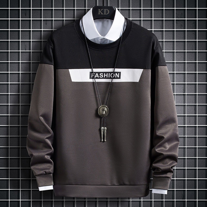 Benefits) Men's thick T-shirt Autumn Winter style Korean version Trend casual loose Long sleeves T-shirt Teenagers Loose Blouse T