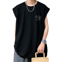 Pure cotton sports vest for men in summer comfortable and breathable sleeveless T-shirt for men trendy brand vest teenagers handsome gas-shirt T-shirt