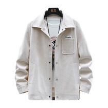 Waffle jacket mens spring and autumn trendy brand lapel jacket American casual tops retro youth jacket men