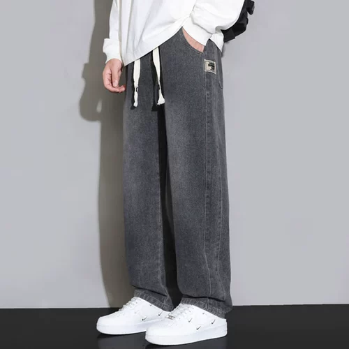 Летние джинсы, штаны для отдыха, свободный прямой крой, подходит для подростков, в американском стиле