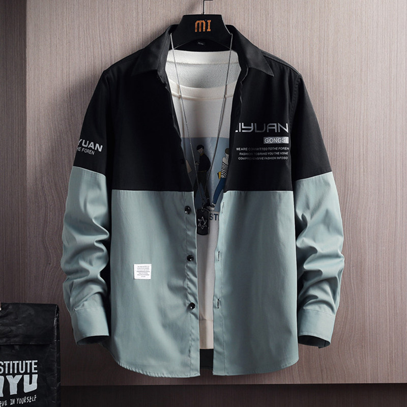 Shirt men's long-sleeved Korean style trend spring and autumn new autumn clothes inch shirt men's coat teenager student shirt