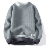 Демисезонный свитер, комплект, мужской утепленный удерживающий тепло лонгслив, круглый воротник