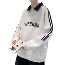 American Sweater Man and Autumn Leisure Polo Shirt Teen Lead Long-sleeved T-shirt Mens Clothing