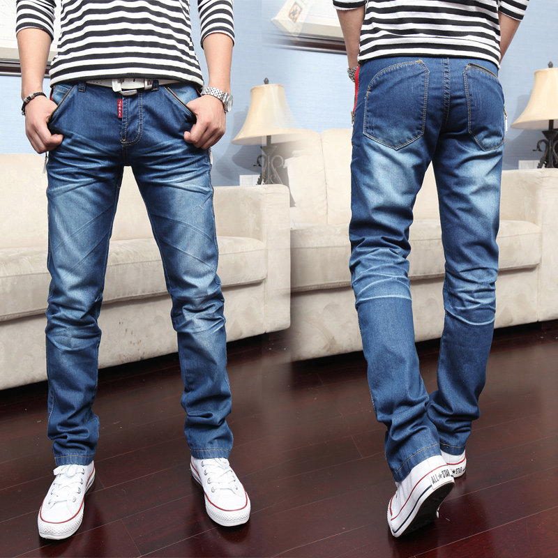 Jeans pour adolescent droite en vrac en coton pour Quatre saisons - Ref 1463611 Image 11