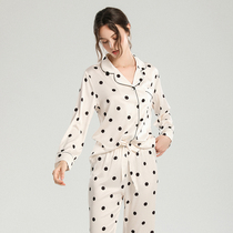 Ice Silk Sleepwear Woman Spring Summer Thin style Long sleeves 2022 New INS Popoint sweet and beautiful fashion home Suits Suit