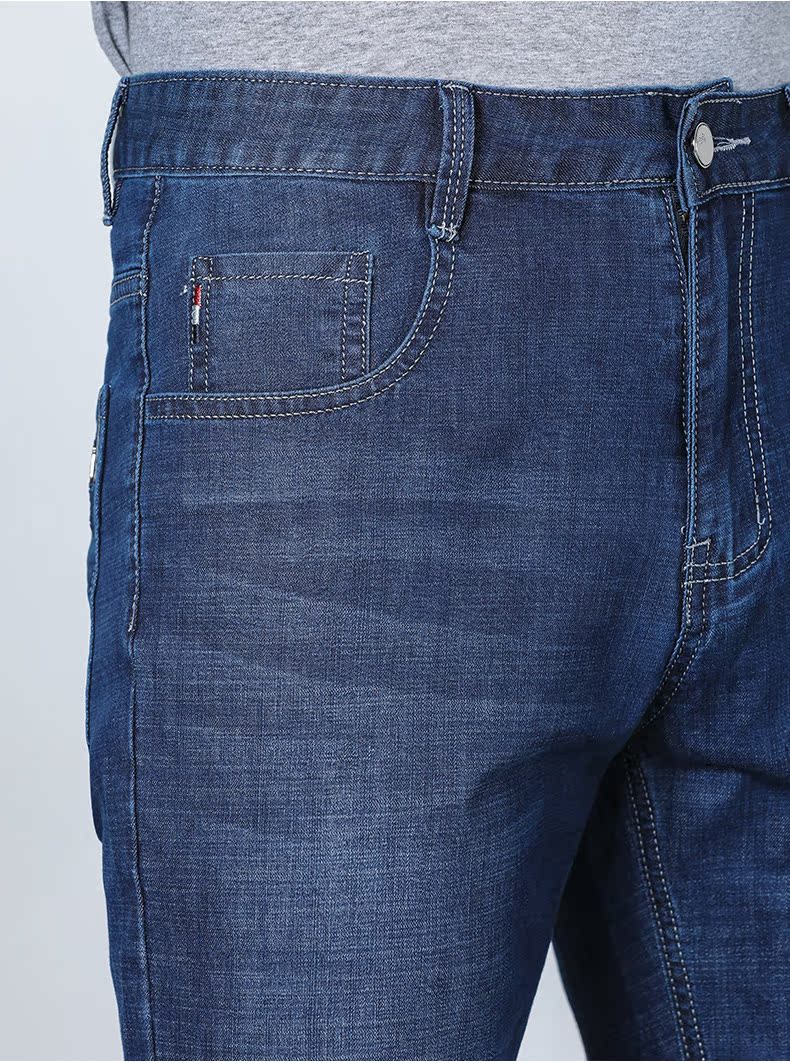 Mùa hè 2019 siêu mỏng kinh doanh co giãn 5 điểm quần jeans nam mỏng thẳng năm điểm quần short xu hướng quần áo nam - Quần jean quần nam đẹp