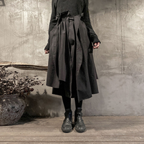  Bloody star fish original niche design sense Heavy industry irregular skirt Large swing high waist mid-length skirt Autumn