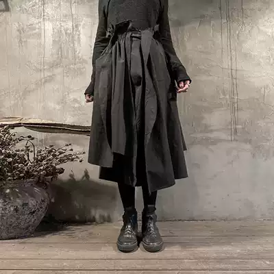 Bloody Star original niche design sense heavy industry irregular skirt big swing high waist long skirt autumn