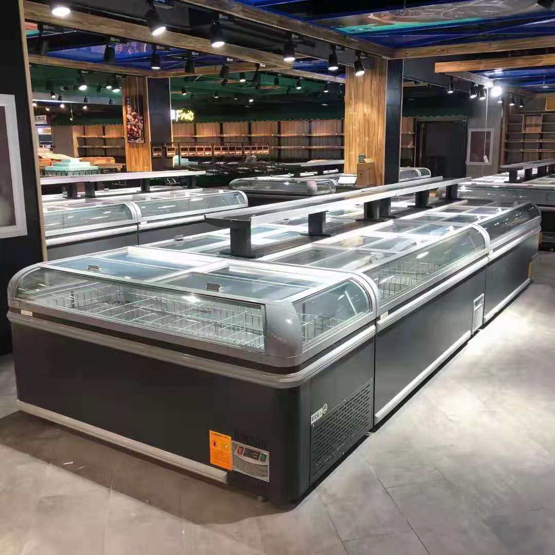 Supermarket frost-free combination island cabinet horizontal low-temperature freezer ice cream display cabinet meatball quick-frozen refrigerator refrigerated commercial