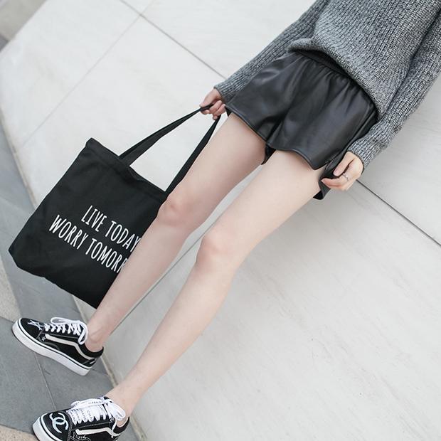 2018 thu đông mới quần da cỡ lớn quần short nữ 200 pounds chất béo thun co giãn eo cao đã mỏng bên ngoài mặc quần ống rộng quần cotton bó sát