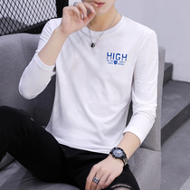 2021 new autumn mens long-sleeved T-shirt round neck base shirt Korean version loose cotton autumn body top clothes