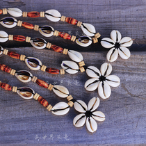 Natural shell necklace crafts street stalls commodity supply children gifts ocean resort style plum chain