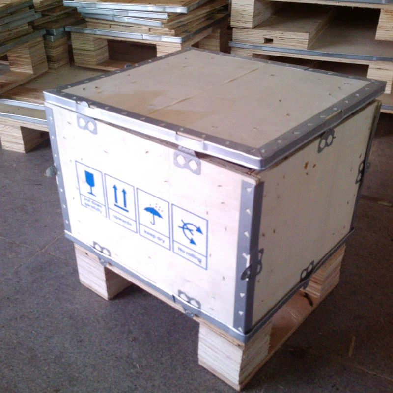Tùy chỉnh xuất khẩu bao bì hộp gỗ Hộp đóng gói vận chuyển khuôn chính xác Phiên bản nâng cao của đai thép viền hộp gỗ - Cái hộp hộp đựng đồ trang điểm bằng gỗ