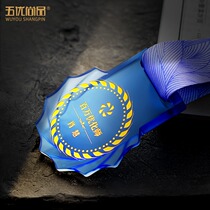 Glass medals customized creative listing childrens high-end atmosphere football basketball marathon champion