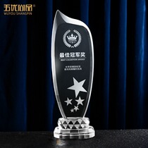Honorary souvenir five-pointed star crystal trophy creative customization company graduation season awards high-end atmosphere