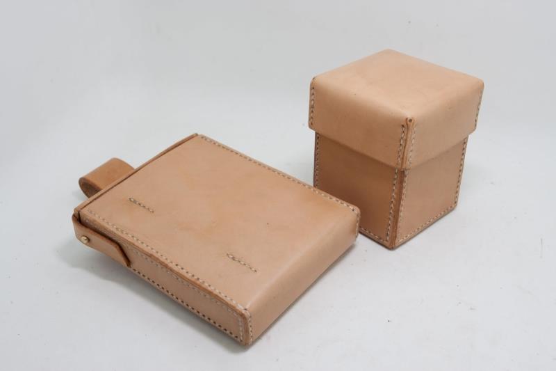 Afei handmade custom first layer cowhide vegetable tanned leather storage box leather box desktop stationery sundries box - Taobao