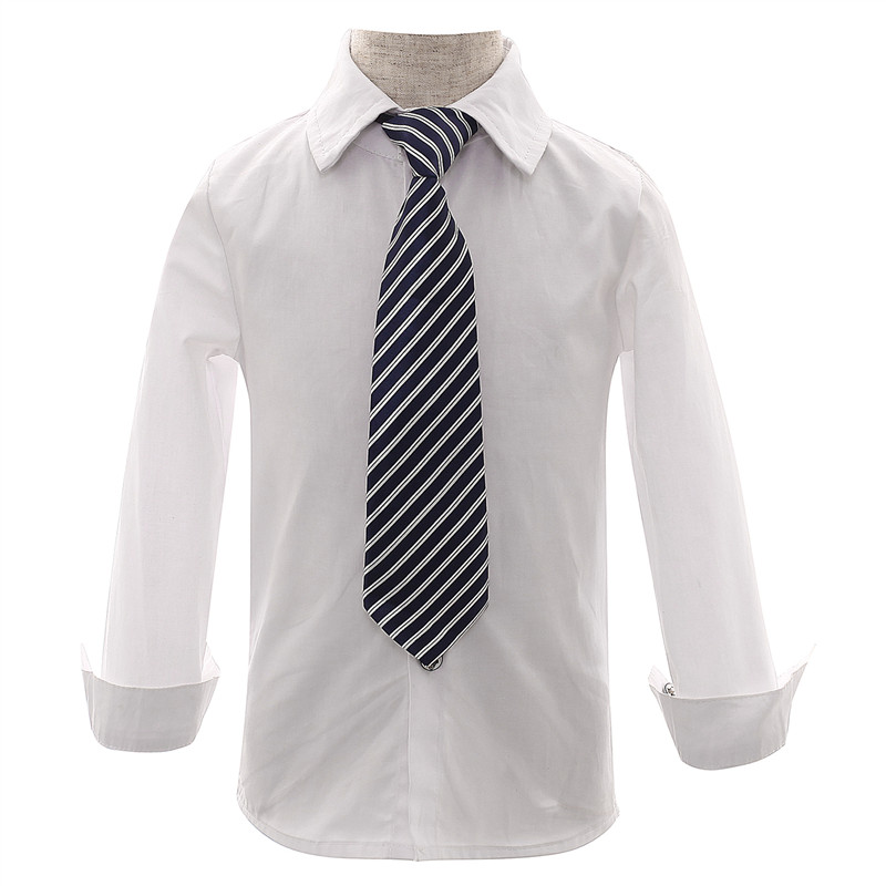 Children's long-sleeved white shirt cotton bottoming Spring and Autumn Children Baby Cotton shirt boys costume