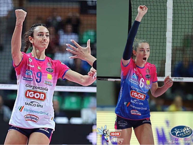 Spot 2019 Italian women's women's volleyball league Novara club uniforms with a large discount on bicolor