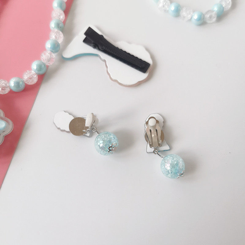 Ожерелье 六一儿童节礼物项链首饰套装戒指女童生日冰雪公主耳夹无耳洞手链 OTHER