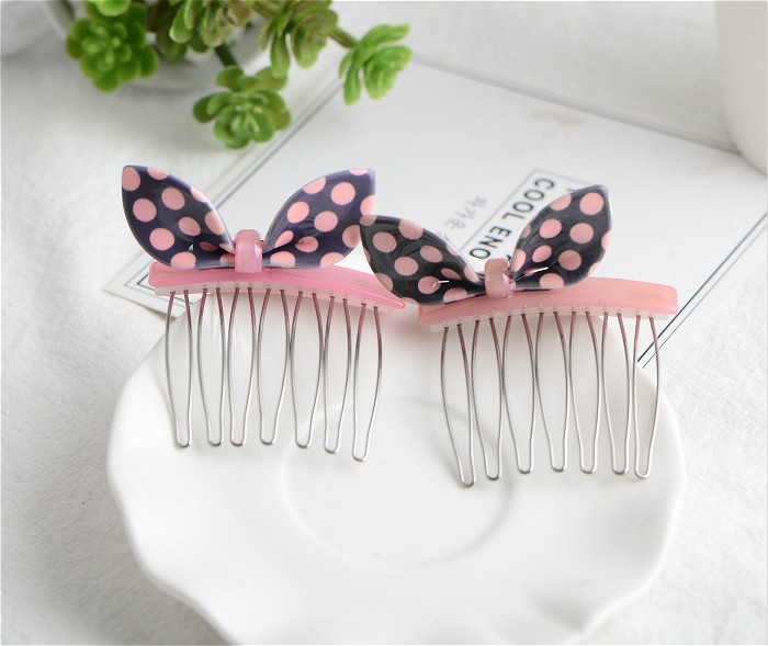 Tai thỏ Phiên bản tiếng Hàn của phụ kiện tóc tiara clip bên kẹp tóc kẹp tóc chải lược chải tóc acrylic đầu chèn biển chải tóc - Phụ kiện tóc cây trâm cài tóc