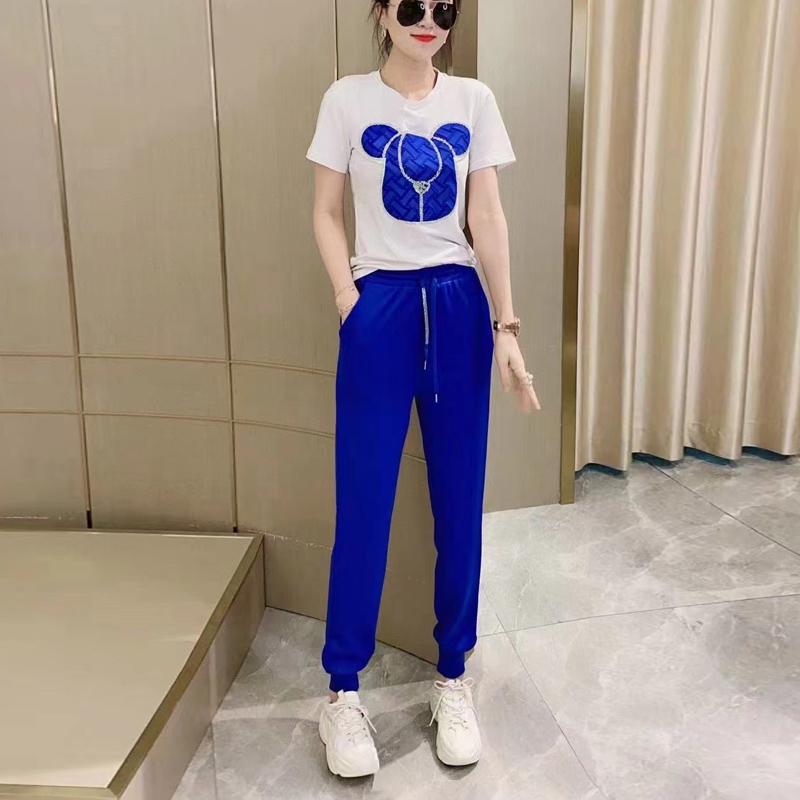 Tide Card CVY Sports Suit Women 2022 Summer New Conspicuic Fashion Foreign Pie Trendy Casual Short Sleeves Two Sets