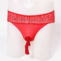 Sexy men with jj cover ladyboy cos panties Lace ultra-thin cd cross-dressing womens big brother ice silk seamless briefs