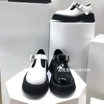 2021 New retro thick-soled muffin Big Head shoes mona with Mary Jane round head small leather shoes Velcro womens shoes