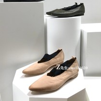 Handmade dark retro BY BV RV UMA ballet shoes cross with pointed flat Mary Jane single shoes