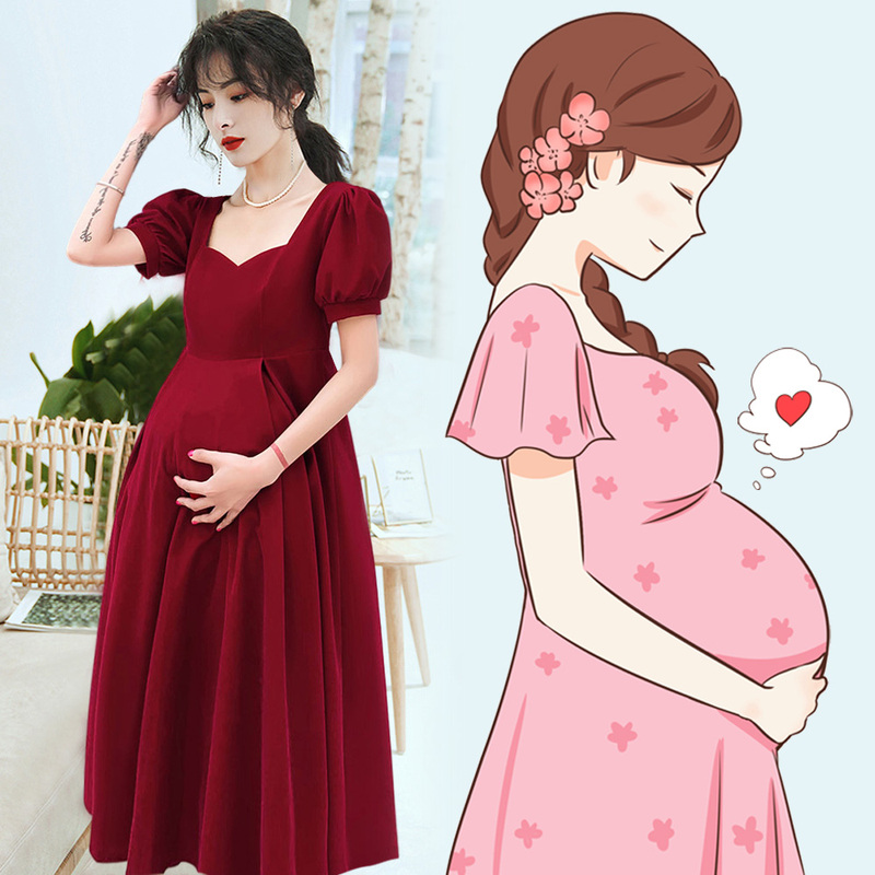 Wedding Dress for the Bride, Pregnant Women Can Wear It Casually in Summer, Wedding Dress, Engagement, Homecoming Casual Wear, Slimming Dress That Covers the Belly