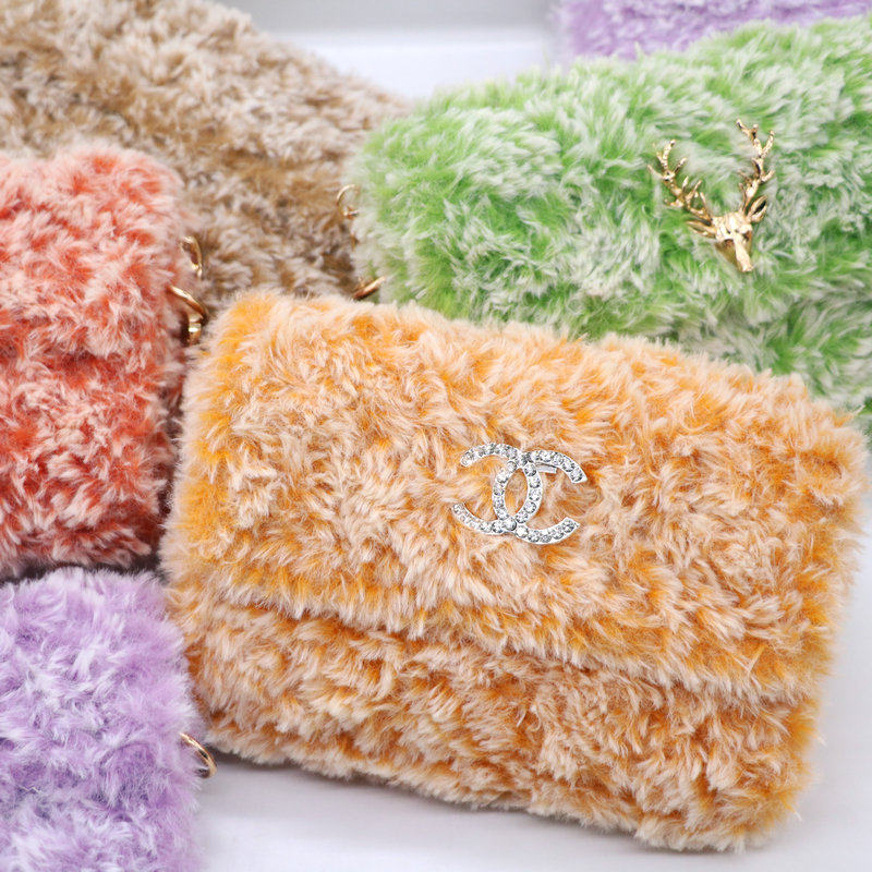 Fawn hand woven bag grid plate diy material three-dimensional embroidery small fragrance wind adult wool making material bag