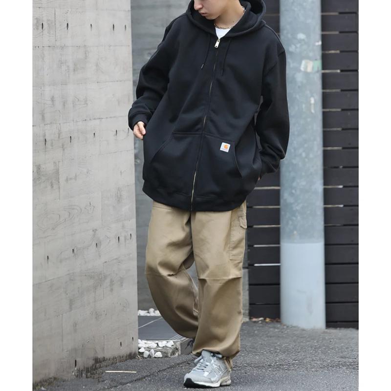 Spot Genuine Carhartt K122 Carhartt Main Line Workwear Zipper Fleece-Lined Hooded Sweatshirt Hoodie