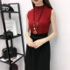 Xuân 2018 mới nửa cổ cao dệt áo thun co giãn cao Slim mỏng không tay sling đáy áo sơ mi nữ thời trang nữ