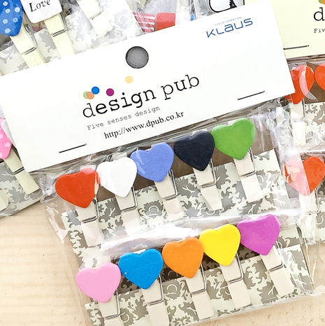 Cartoon color love clip wedding small wooden clip with hemp rope bedroom decoration clip creative photo clip