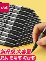 Powerful small double-headed marker pen hook line art thin head horse kindergarten stroke quick-drying waterproof and oil-proof does not fade