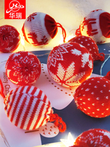 Christmas decoration wool thread red flower ball ornaments shop celebration home Net red scene layout Nordic Christmas tree classic dress