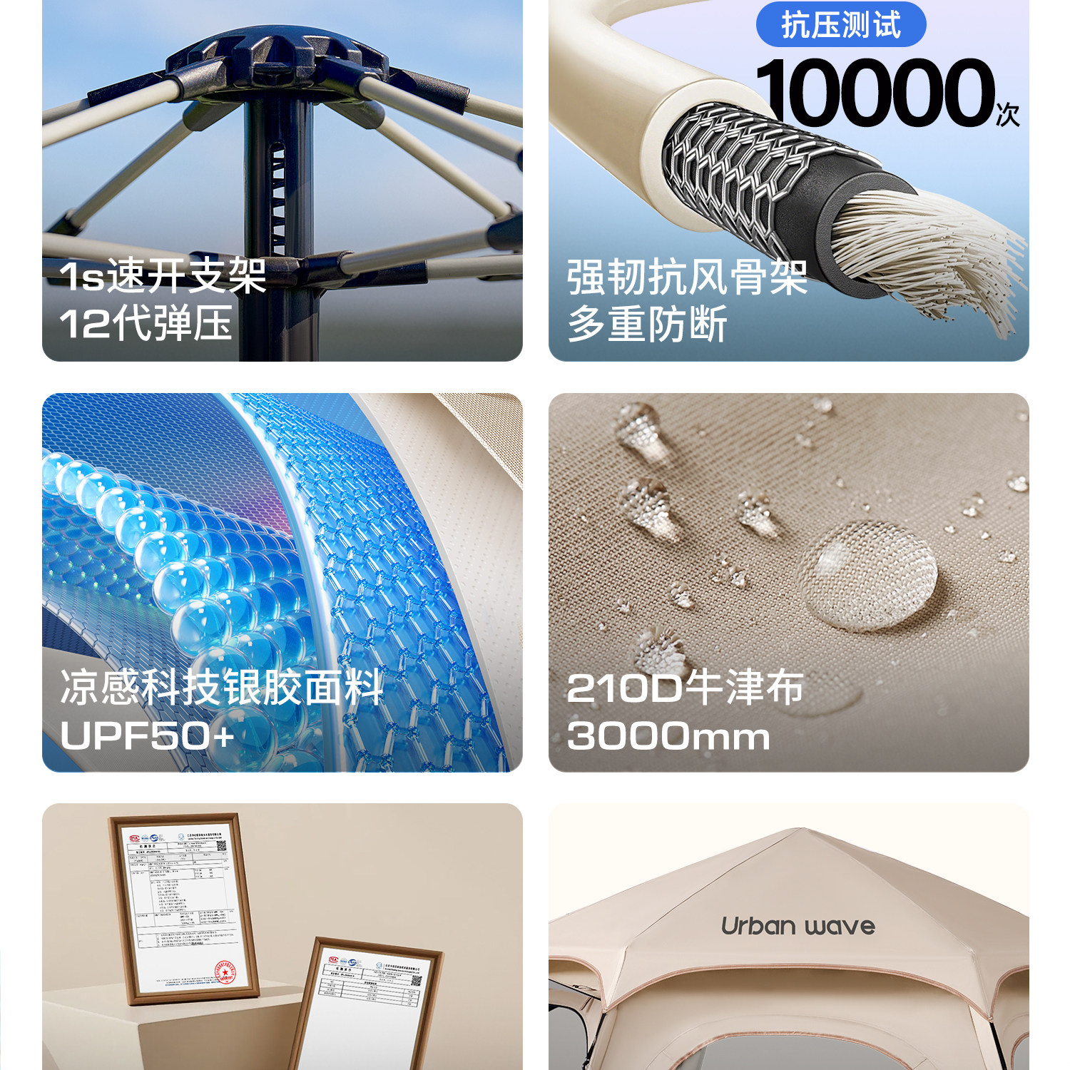 Outdoor tent for camping, portable, foldable, rainproof, thickened, automatic quick-open camping equipment