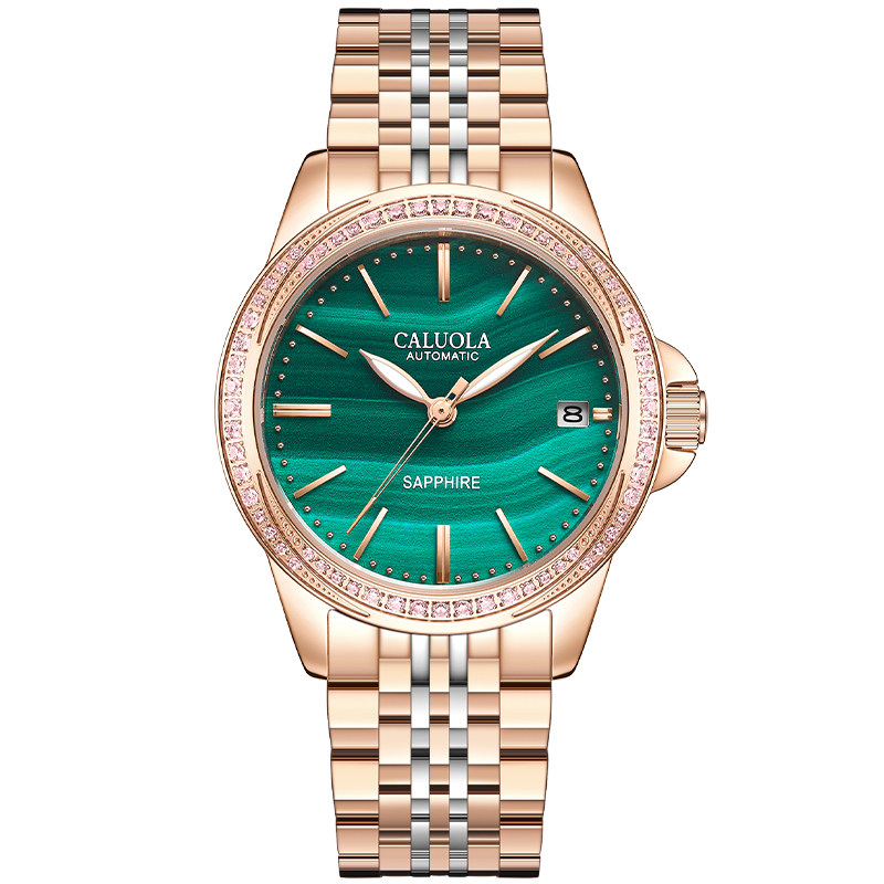 Corolla Automatic Mechanical Watch Ladies Watch Leather Band Fashion Trend Women's Watch Purple Waterproof Watch 1201