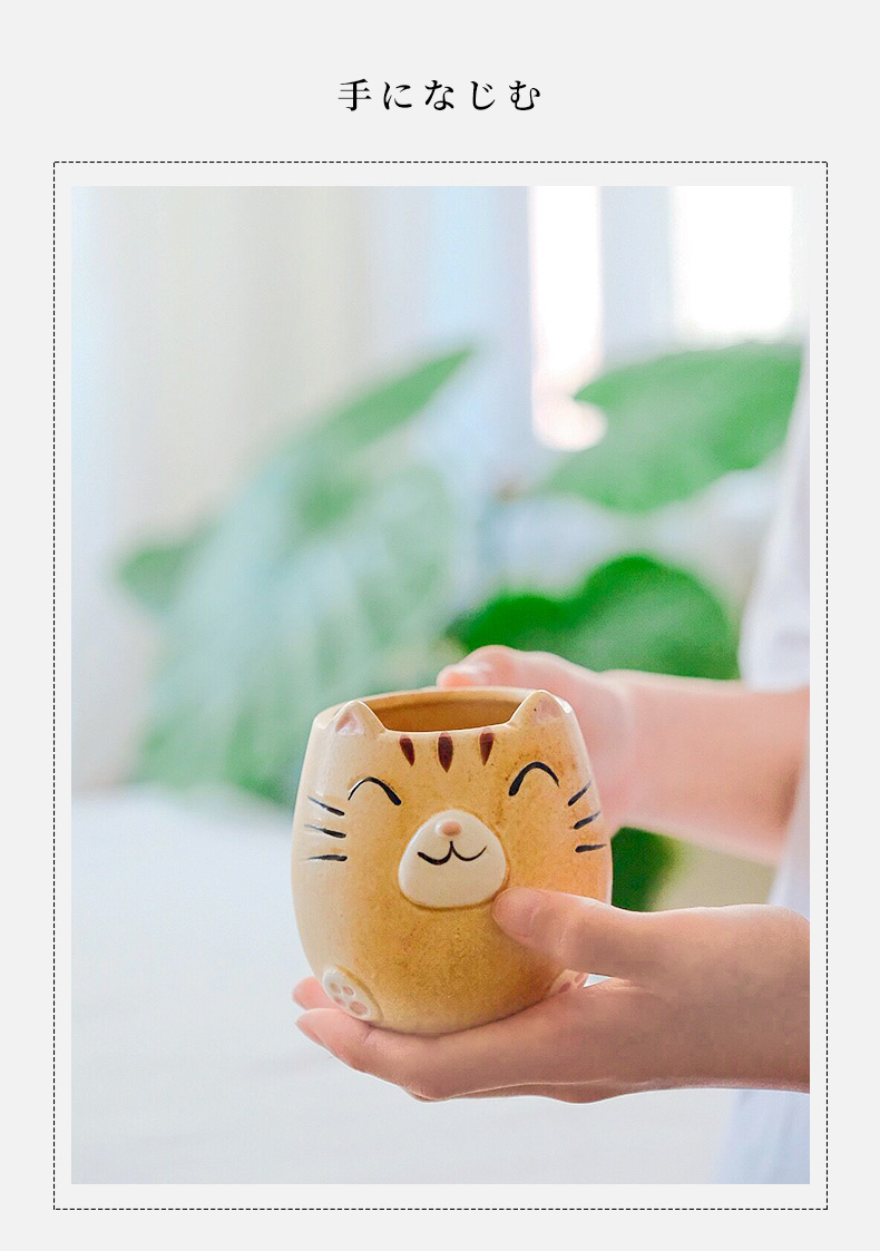 Japanese coarse ceramic keller cup home import cat is hand - made cup coffee cup couples children ceramic cups of water