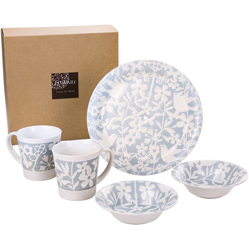 European tableware dish bowl suit Japanese imports household ceramic bowl dish plate of northern dishes suit gift box