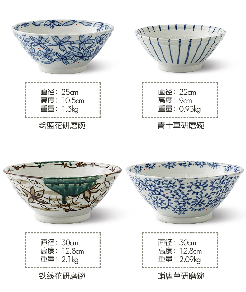 Japan hand - made ceramic household consisting tool grinding bowl bowl ltd. basin of Japanese cuisine food mill